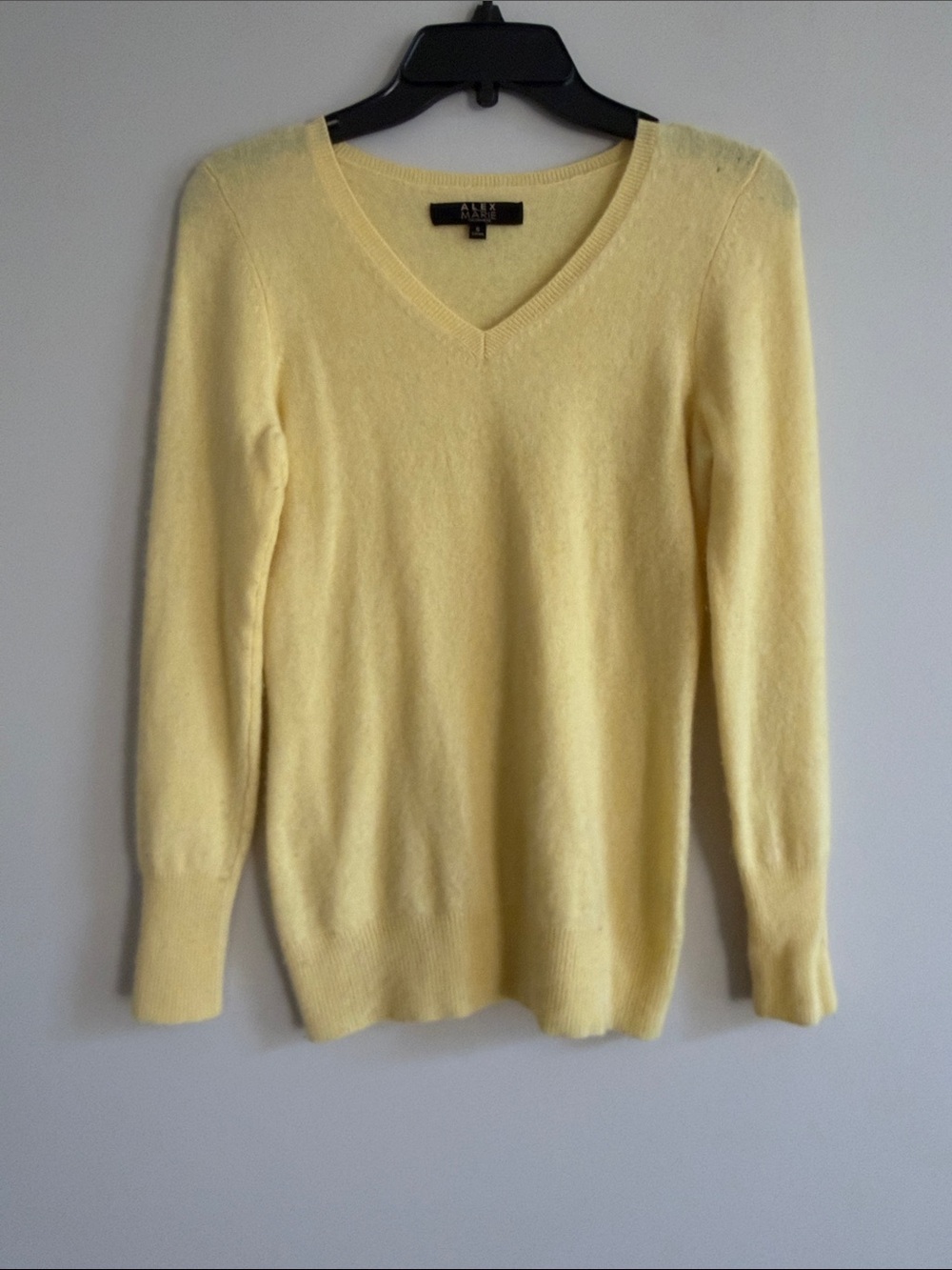 Alex Marie V-Neck Sweater in Soft Yellow
